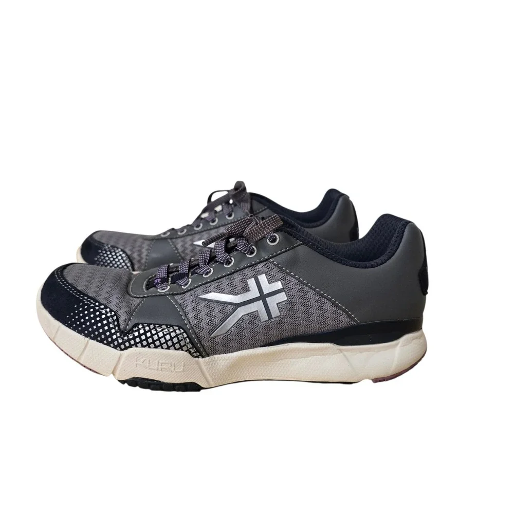Kuru Quantum Womens Size 7.5 Gray Purple Mesh Athletic Walking Sneakers Gorpcore